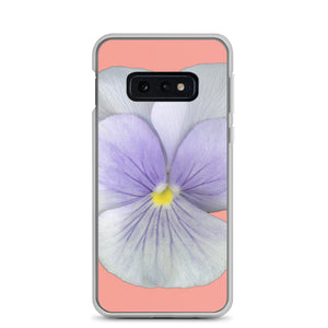 Pansy Viola Flower Lavender | Samsung Phone Case | Flamingo Pink Background