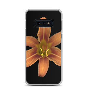 Orange Daylily Flower | Samsung Phone Case | Black Background