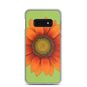 Gazania Flower Orange | Samsung Phone Case | Pistachio Green Background