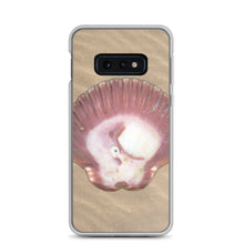 Load image into Gallery viewer, Scallop Shell Magenta Left Exterior | Samsung Phone Case | Sand Background
