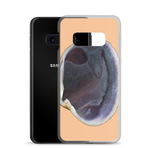Quahog Clam Shell Purple Right Interior | Samsung Phone Case | Desert Tan Background