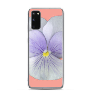 Pansy Viola Flower Lavender | Samsung Phone Case | Flamingo Pink Background