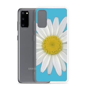 Samsung Phone Case | Shasta Daisy Flower White | Pool Blue Background