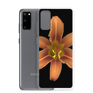 Orange Daylily Flower | Samsung Phone Case | Black Background