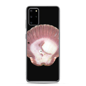 Samsung Phone Case | Scallop Shell Magenta Left Exterior | Black Background