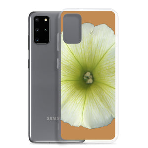Samsung Phone Case | Petunia Flower Yellow-Green | Camel Brown Background