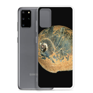 Samsung Phone Case | Moon Snail Shell Black & Rust Apical | Black Background