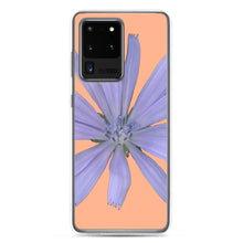Load image into Gallery viewer, Samsung Phone Case | Chicory Flower Blue | Peach Background
