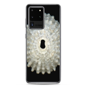 Keyhole Limpet Shell White Exterior | Samsung Phone Case | Black Background