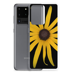 Samsung Phone Case | Black-eyed Susan Rudbeckia Flower Yellow | Black Background