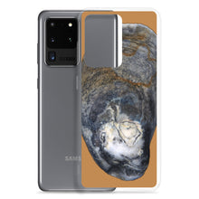 Load image into Gallery viewer, Oyster Shell Blue Right Exterior | Samsung Phone Case | Camel Brown Background
