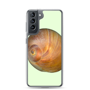 Samsung Phone Case | Moon Snail Shell Shark's Eye Apical | Sea Glass Background