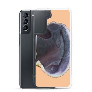 Samsung Phone Case | Quahog Clam Shell Purple Right Interior | Desert Tan Background