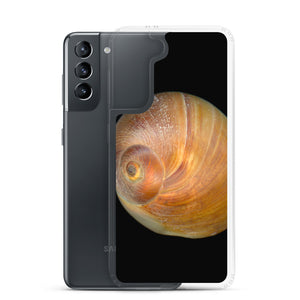 Moon Snail Shell Shark's Eye Apical | Samsung Phone Case | Black Background