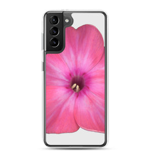 Samsung Phone Case | Phlox Flower Detail Pink | Silver Background