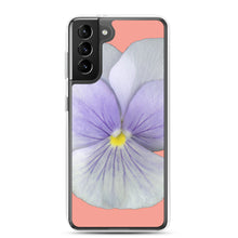 Load image into Gallery viewer, Pansy Viola Flower Lavender | Samsung Phone Case | Flamingo Pink Background
