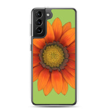 Load image into Gallery viewer, Gazania Flower Orange | Samsung Phone Case | Pistachio Green Background
