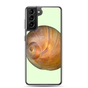 Samsung Phone Case | Moon Snail Shell Shark's Eye Apical | Sea Glass Background
