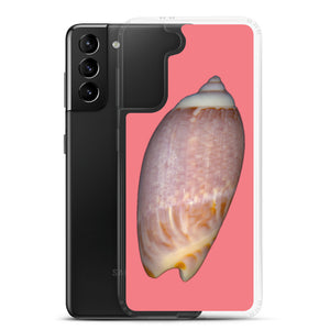 Samsung Phone Case | Olive Snail Shell Brown Dorsal | Salmon Background