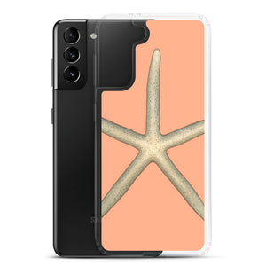 Samsung Phone Case | Finger Starfish Shell Top | Peach Background