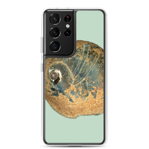 Moon Snail Shell Black & Rust Apical | Samsung Phone Case | Sage Background