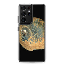 Load image into Gallery viewer, Samsung Phone Case | Moon Snail Shell Black &amp; Rust Apical | Black Background
