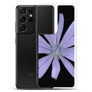 Samsung Phone Case | Chicory Flower Blue | Black Background