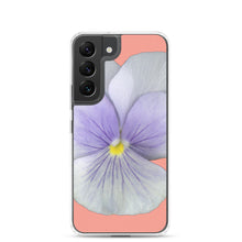 Load image into Gallery viewer, Pansy Viola Flower Lavender | Samsung Phone Case | Flamingo Pink Background
