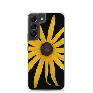 Black-eyed Susan Rudbeckia Flower Yellow | Samsung Phone Case | Black Background