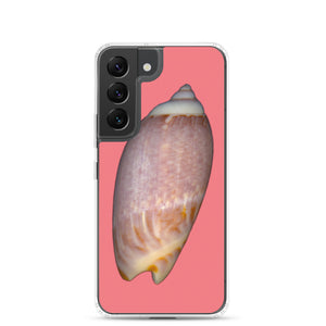 Samsung Phone Case | Olive Snail Shell Brown Dorsal | Salmon Background