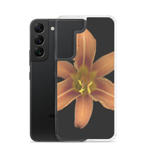 Samsung Phone Case | Orange Daylily Flower | Black Background