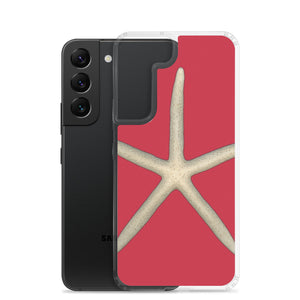 Samsung Phone Case | Finger Starfish Shell Top | Red Background