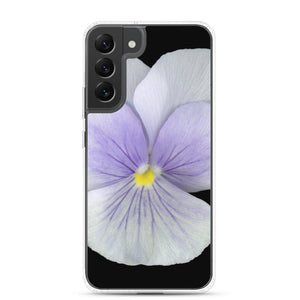 Samsung Phone Case | Pansy Viola Flower Lavender | Black Background