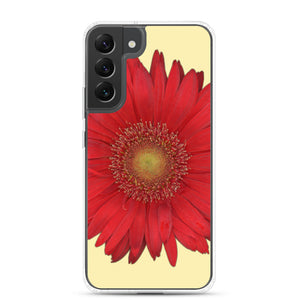 Samsung Phone Case | Gerbera Daisy Flower Red | Sunshine Background