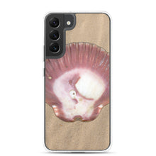 Load image into Gallery viewer, Samsung Phone Case | Scallop Shell Magenta Left Exterior | Sand Background
