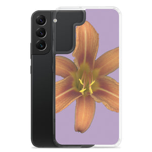 Samsung Phone Case | Orange Daylily Flower | Lavender Background