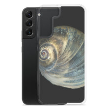 Load image into Gallery viewer, Samsung Phone Case | Moon Snail Shell Blue Apical | Black Background
