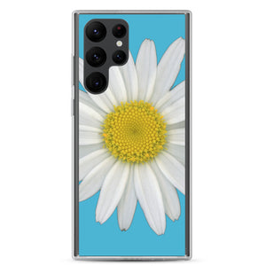 Samsung Phone Case | Shasta Daisy Flower White | Pool Blue Background