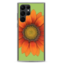 Load image into Gallery viewer, Gazania Flower Orange | Samsung Phone Case | Pistachio Green Background
