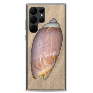 Samsung Phone Case | Olive Snail Shell Brown Dorsal | Sand Background