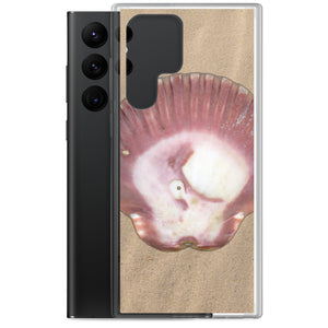Scallop Shell Magenta Left Exterior | Samsung Phone Case | Sand Background