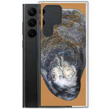 Load image into Gallery viewer, Oyster Shell Blue Right Exterior | Samsung Phone Case | Camel Brown Background

