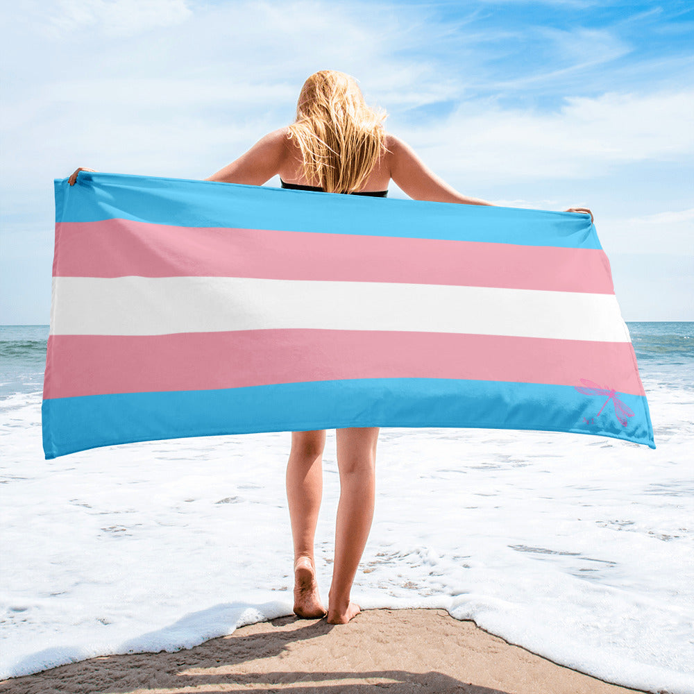 Beach Towel | Transgender Pride Flag | Blue Pink White
