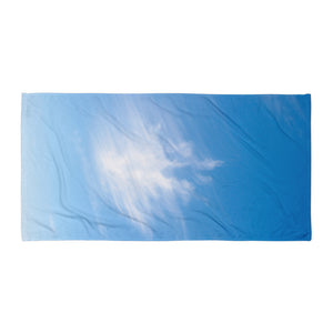 Beach Towel | Hand of Fate (Hamsa) | Cloud White Sky Blue
