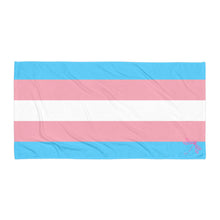 Load image into Gallery viewer, Transgender Pride Flag | Beach Gym Pool Spa Yoga Towel | Blue Pink White
