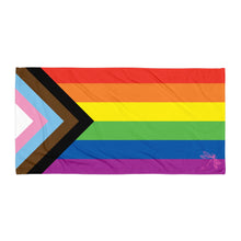 Load image into Gallery viewer, Beach Towel | Progress Pride Flag | Rainbow
