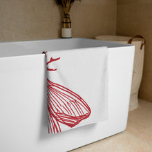 Load image into Gallery viewer, Metz &amp; Matteo Dragonfly Logo | Beach Gym Pool Spa Yoga Towel | Silver Red
