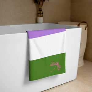 Beach Towel | Genderqueer Pride Flag | Lavender White Green
