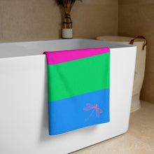 Load image into Gallery viewer, Beach Towel | Polysexual Pride Flag | Pink Green Blue
